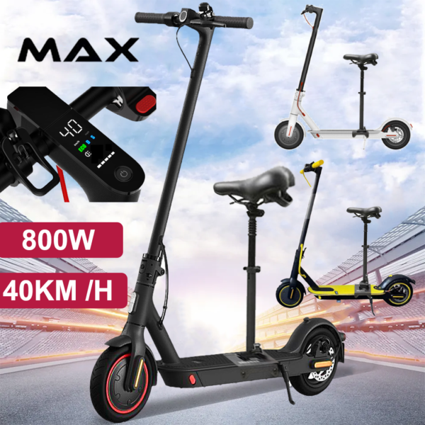 Portable Electric Scooter 50KM/H 50KM 1200W Black Adult Foldable Travel E Bike - Image 9