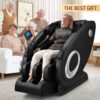 HOMASA Electric Massage Chair Full Body Recliner Chair w/ Touch Screen Black - Image 3