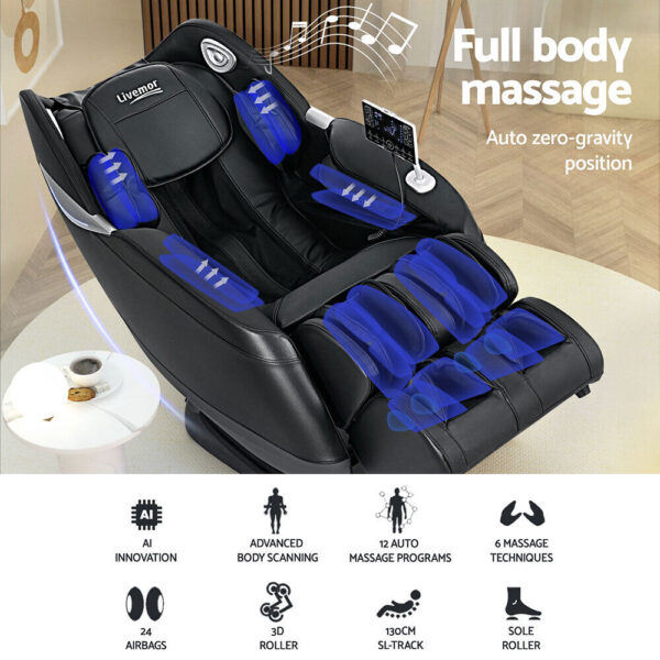 Livemor Massage Chair Electric Recliner SL-track Full Body 3D Massager Flynn - Image 4
