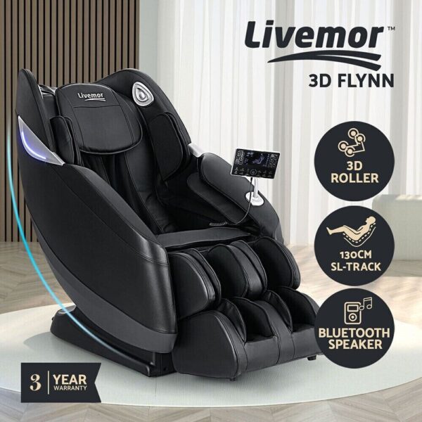 Livemor Massage Chair Electric Recliner SL-track Full Body 3D Massager Flynn - Image 9