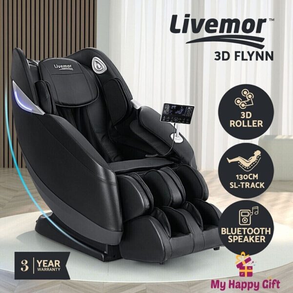 Livemor Massage Chair Electric Recliner SL-track Full Body 3D Massager Flynn - Image 10