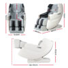 Livemor Massage Chair Electric Recliner SL-track Shiatsu Massager White Varitas - Image 2