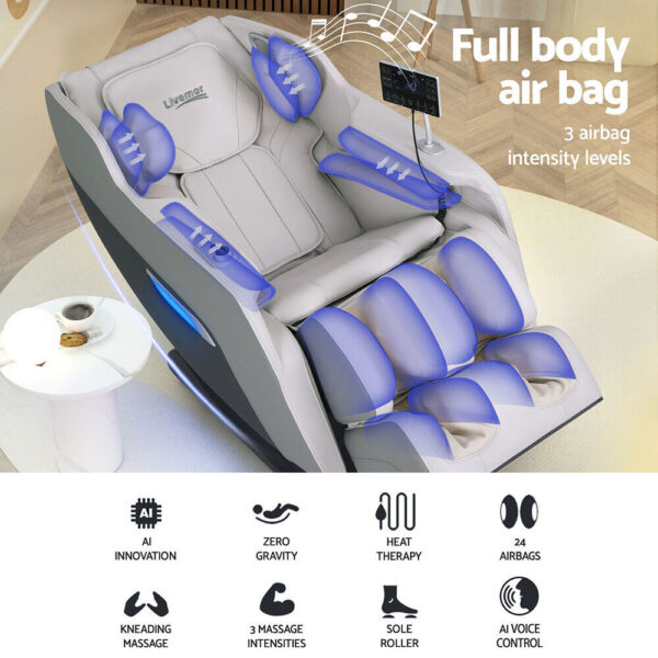 Livemor Massage Chair Electric Recliner 24 Nodes Full Body Massager Brisa - Image 4