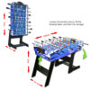 MACE 4FT 4-In-1 MDF Foldable Multifunctional Table For Kids Billiard/Air Hockey/Table Tennis/Football – Black & Blue - Image 3