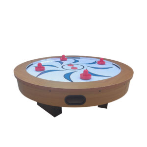 MACE Round Shape 36″ Air Hockey Table Walnut Frame Black Leg