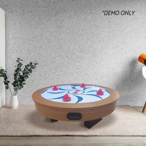 MACE Round Shape 36″ Air Hockey Table Walnut Frame Black Leg - Image 2