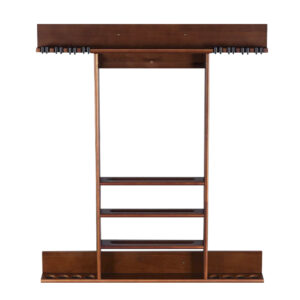 MACE Durable Multifunctional Wall-Mounted Billiard Cue Rack Pool Cue Stand With 8 Holes – Walnut