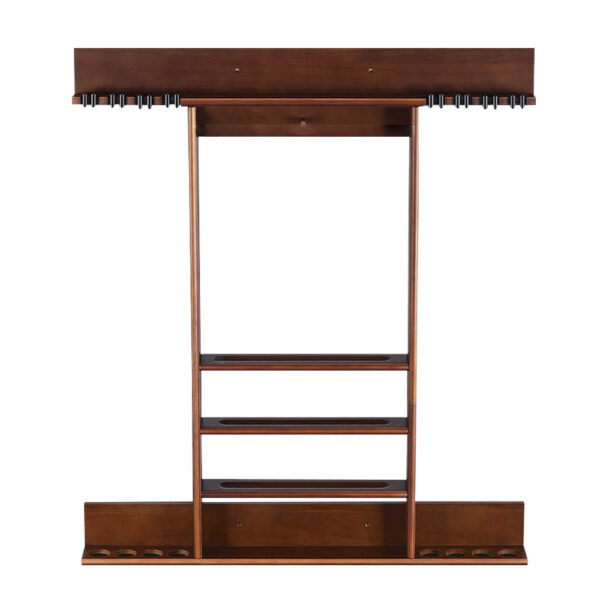 MACE Durable Multifunctional Wall-Mounted Billiard Cue Rack Pool Cue Stand With 8 Holes – Walnut