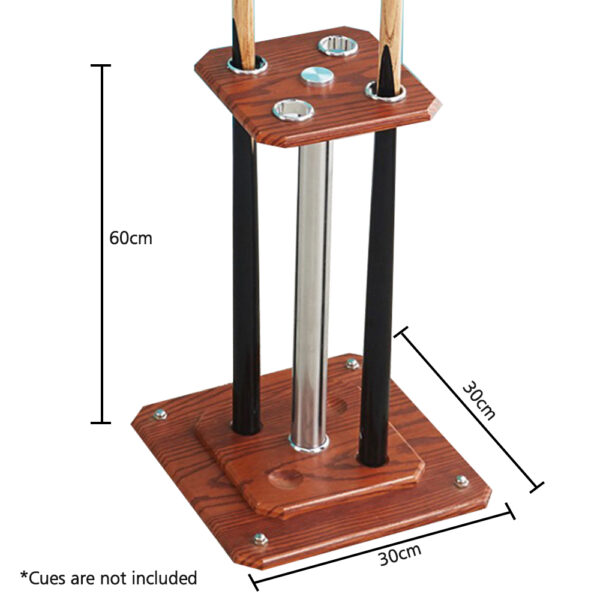 MACE Durable Billiard Cue Rack Pool Cue Stand With 4 Holes – Walnut - Image 4
