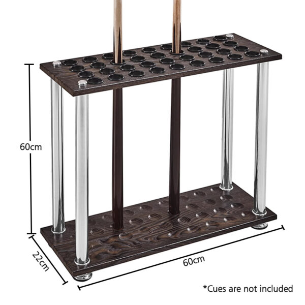 MACE Durable Billiard Cue Rack Pool Cue Stand With 36 Holes – Walnut - Image 3
