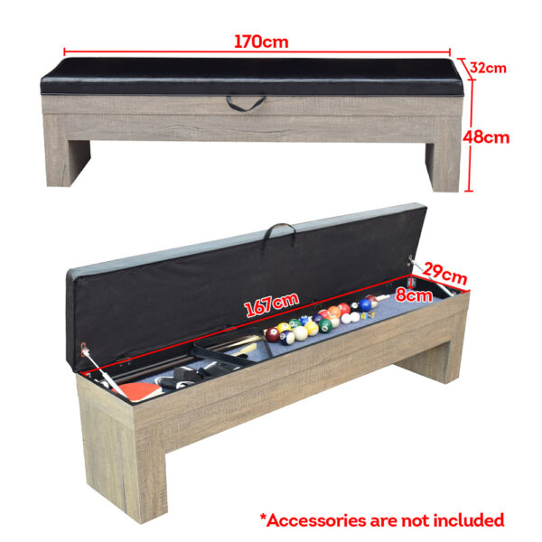 MACE 2 X 003 Storage Bench For Dining Pool Table – Vintage Wood Grain Color - Image 6