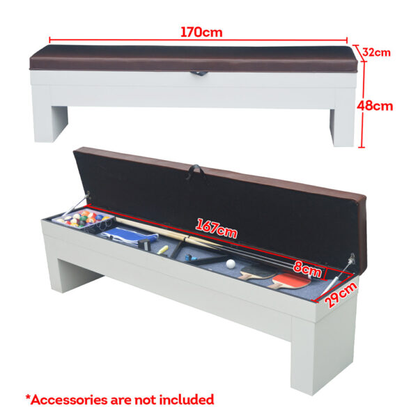 MACE 2 X 003 Storage Bench For Dining Pool Table – White Colour - Image 6