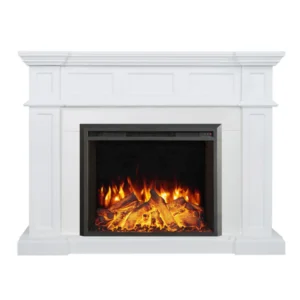 Hudson 2000W Electric Fireplace Heater White Mantel Suite With 30" Starlight Insert - Smartphone Control
