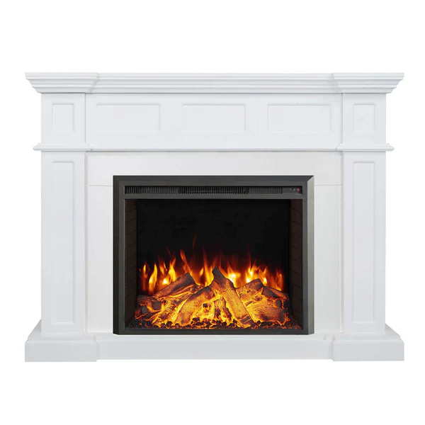 Hudson 2000W Electric Fireplace Heater White Mantel Suite With 30" Starlight Insert - Smartphone Control