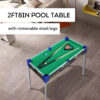 MACE 2Ft 8In Pool Table Black Frame Green Felt With Steel Legs - Image 4