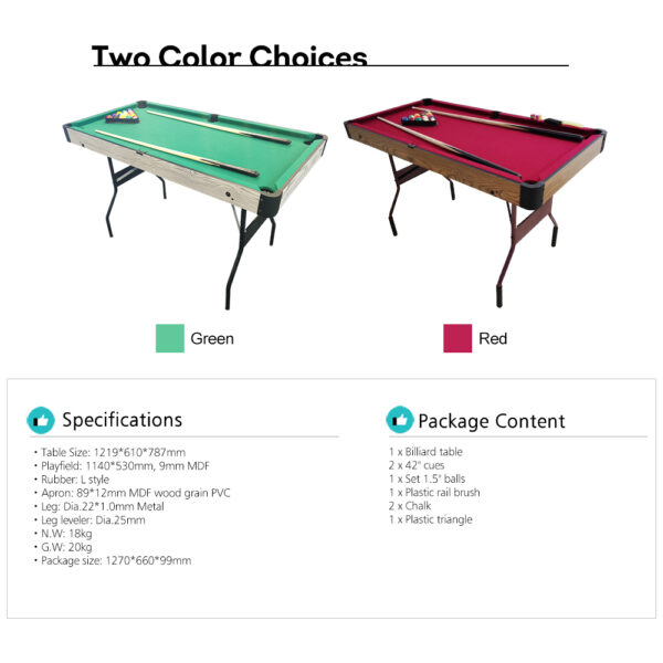 MACE 4FT Foldable Billiard Table Small And Portable - Image 8