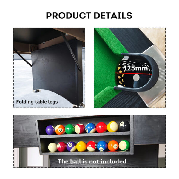 MACE 7FT Foldable Pool Table Snooker Table Pool Table Billiards Game - Image 4