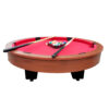 MACE 4-Player Round Shape 36″ Pool Table Brown Frame Red Felt