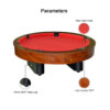 MACE 4-Player Round Shape 36″ Pool Table Brown Frame Red Felt - Image 4