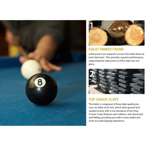 MACE 8FT XMAX Luxury Slate Pool / Billiards / Snooker Table With Dining Top - Image 3