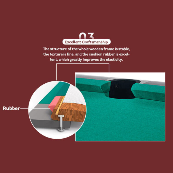 Xingpai American Pool Table XW136 TOURNAMENT Fancy Nine Ball Pool Table Open Pool Table - Image 6