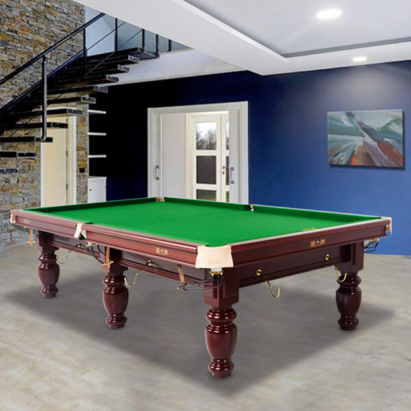 Xingpai 10FT Slate British Snooker Table Billiard Table – Mahogany & Green - Image 2