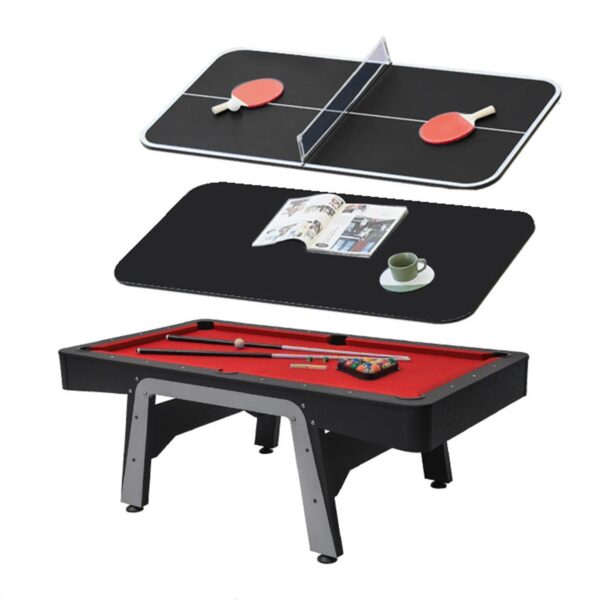 StarTrek 3IN1 Pool Table-8FT Red/Top Storage - Image 2
