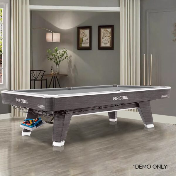 Rasson Acurra 9ft Slate Competition Billiard Table W/ Ball Return Track Free Accessaries Pool / Billiards / Snooker Table – Grey&grey - Image 2