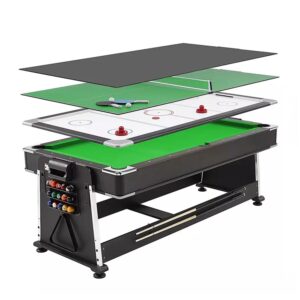 7FT 4IN1 Convertible Pool Table Green