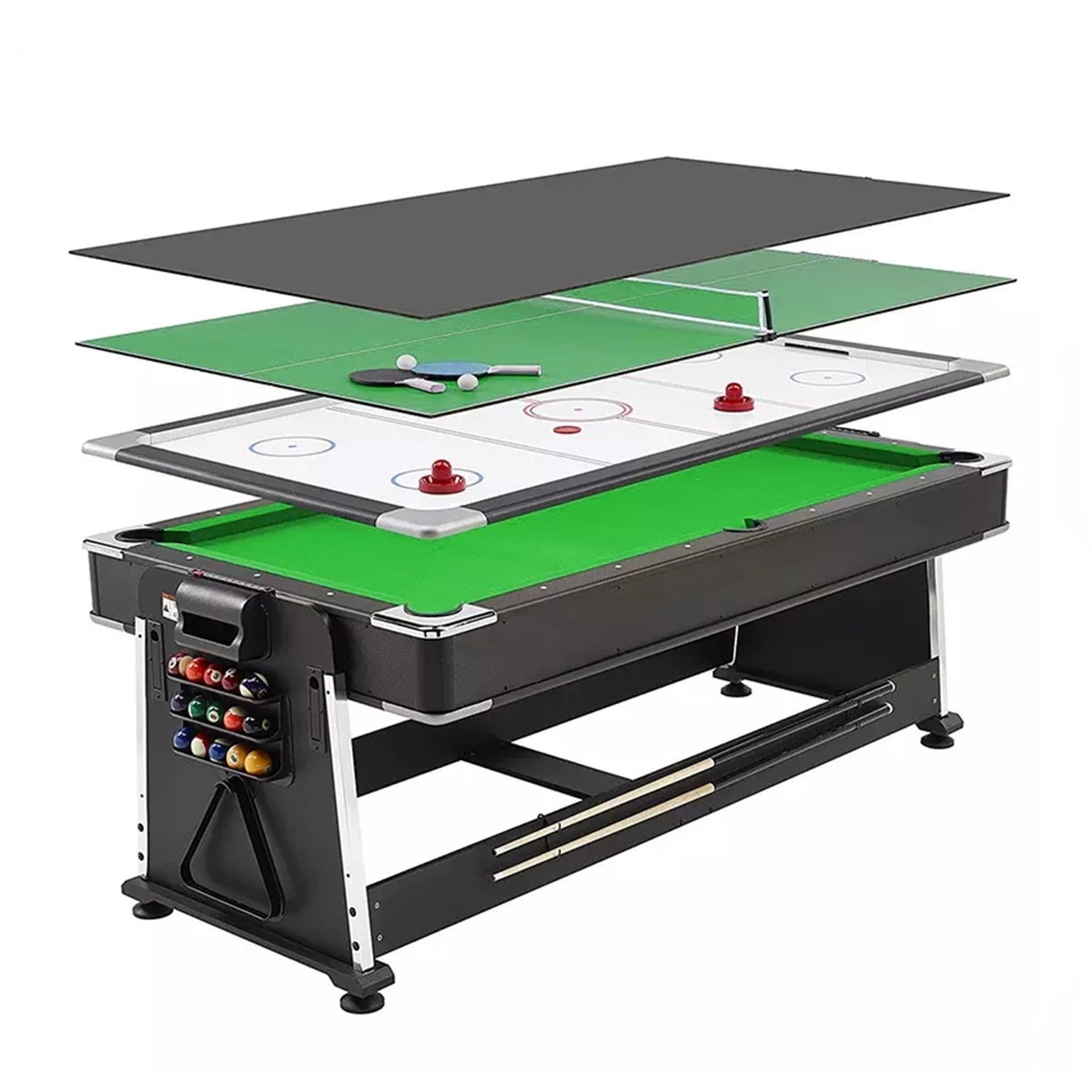 7FT 4IN1 Convertible Pool Table Green