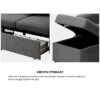 Oikiture Sofa Lounge Set Modular Couch 3 Seater Drawers Ottoman Storage Velvet - Image 3