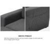 Oikiture Sofa Lounge Set Modular Couch 3 Seater Drawers Ottoman Storage Velvet - Image 4