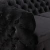 3 Seater Sofa Classic Button Tufted Lounge in Black Velvet Fabric with Metal Legs - Image 3