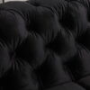 3 Seater Sofa Classic Button Tufted Lounge in Black Velvet Fabric with Metal Legs - Image 4