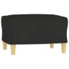 3-Seater Sofa with Footstool Black Fabric - Image 5