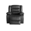 3+1+1 Seater Recliner Sofa In Faux Leather Lounge Couch in Black - Image 4