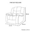 3+1+1 Seater Recliner Sofa In Faux Leather Lounge Couch in Black - Image 5