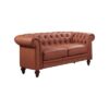 3+2 Seater Brown Sofa Lounge Chesterfireld Style Button Tufted in Faux Leather - Image 3