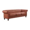 3+2 Seater Brown Sofa Lounge Chesterfireld Style Button Tufted in Faux Leather - Image 4
