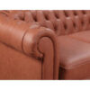 3+2 Seater Brown Sofa Lounge Chesterfireld Style Button Tufted in Faux Leather - Image 6