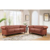 3+2 Seater Brown Sofa Lounge Chesterfireld Style Button Tufted in Faux Leather - Image 8