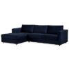 Kennedi 2 Seater Velvet Fabric Corner Sofa Lounge LHF Chaise - Navy - Image 3