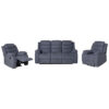 Esmeralda Grey Fabric 3-Piece Recliner Lounge Set/Sofa Set 3 + 1 + 1