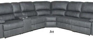 Brighton Corner Modular Recliner Lounge Rhino Fabric Jet