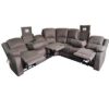 OFFO Captain 7 Seater Corner Modular Rhino Suede Electric Recliner Lounge Latte - Image 2
