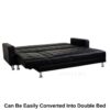 5 Seater Convertible Sofa Bed Faux Leather Sleeper Couch Chaise Lounge Black - Image 4