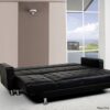 5 Seater Convertible Sofa Bed Faux Leather Sleeper Couch Chaise Lounge Black - Image 8