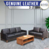 Modern 2, 3 & 3+2 Seater Genuine Leather Sofa Set Lounge Couch Black, Grey, Tan
