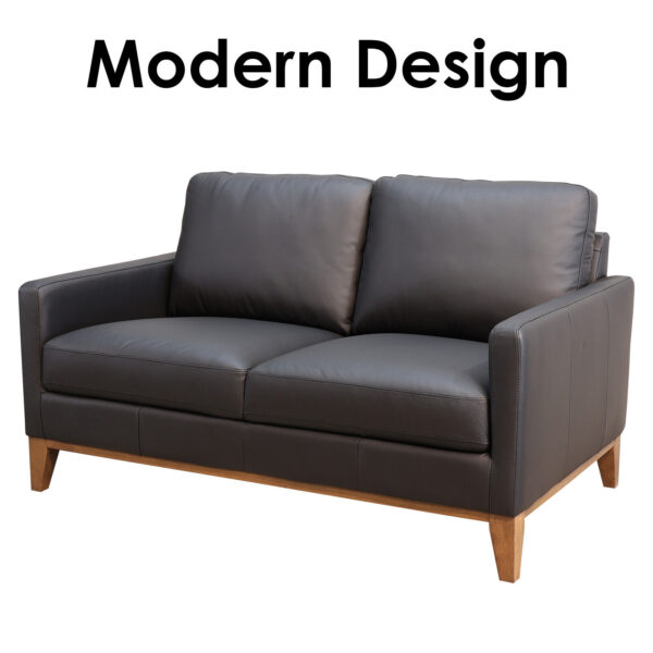 Modern 2, 3 & 3+2 Seater Genuine Leather Sofa Set Lounge Couch Black, Grey, Tan - Image 3