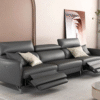 Recliner Leather Couch Lounge 3 Seats Adjustable Headrest Double Recliners Sofa - Image 4